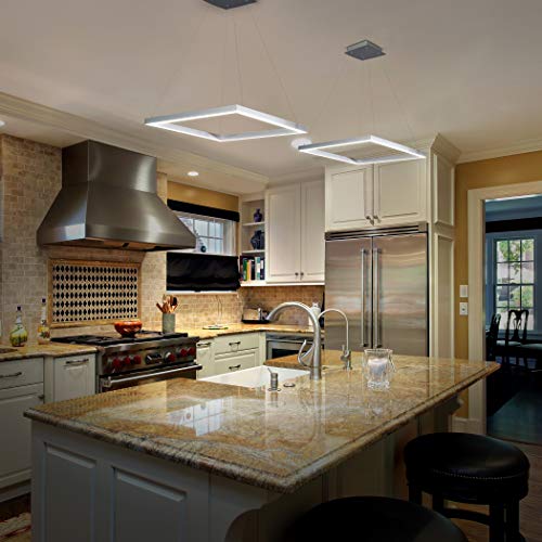 VONN VMC31620AL Atria 20", Adjustable Suspension Fixture, Modern Square Chandelier Lighting in Silver Integrated LED, 19.75" L x 19.75" W x 120" (8.75") H - Image 3