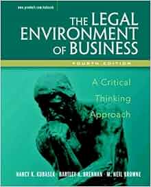 Amazon Com Legal Environment Of Business A Critical Thinking Approach 4th Edition