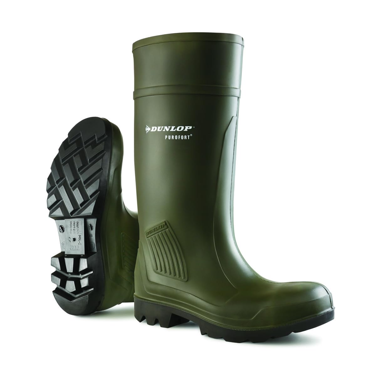 DUNLOP Purofort Professional - Unisex Knee High All Terrain Wellington Waterproof Rain Boots, Green, Chemical Resistant and Thermal Insulated Wellie for Outdoor, Gardening and Farm Work - EU40, UK6.5