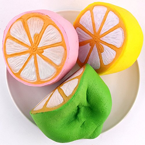 YABINA 1pc Stress Lemon Fruit Cream Scented Slow Rising Toy Charms Soft Squishy Random Color