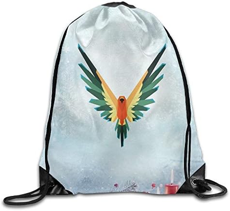 Elsaer Logan Parrot Paul unique Logo Bag,Sport Gym Sack Drawstring Backpack Bag