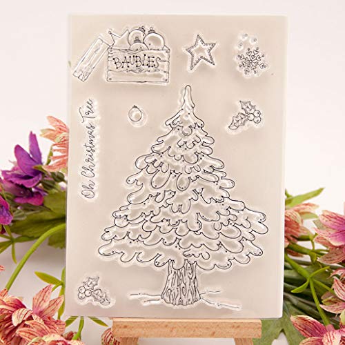 BUZHI Clear Stamp and Dies Set Merry Christmas Stamp with Dies for Scrapbooking 3D Card Making DIY Decoration Tools - Thumbnail 5
