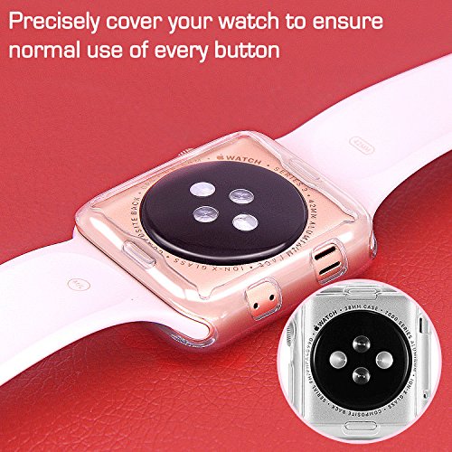 Apple watch series 3 case 42mm[2 Pack], TIRIO iwatch 3 Case TPU All-around 0.3mm Ultra-thin Soft High Transparency Full Cover for New Apple Watch Series 3（2017） - Thumbnail 6
