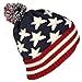 Best Winter Hats Jacquard American Flag Cuffed Beanie Cap W/Pom Pom