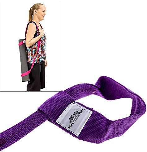 Long Yoga Mat Strap for carrying Thick Yoga Mats of any kind. Replaces Yoga Mat bags and prevents bacteria growth (Lifetime Warranty &amp; Money Back Guarantee Included) - FiveFourTen - Purple
