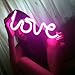 Neon Love Signs Light LED Neon Art Decorative Lights Wall Decor for Girls Bedroom House Bar Pub Hotel Beach Recreational (purple love)