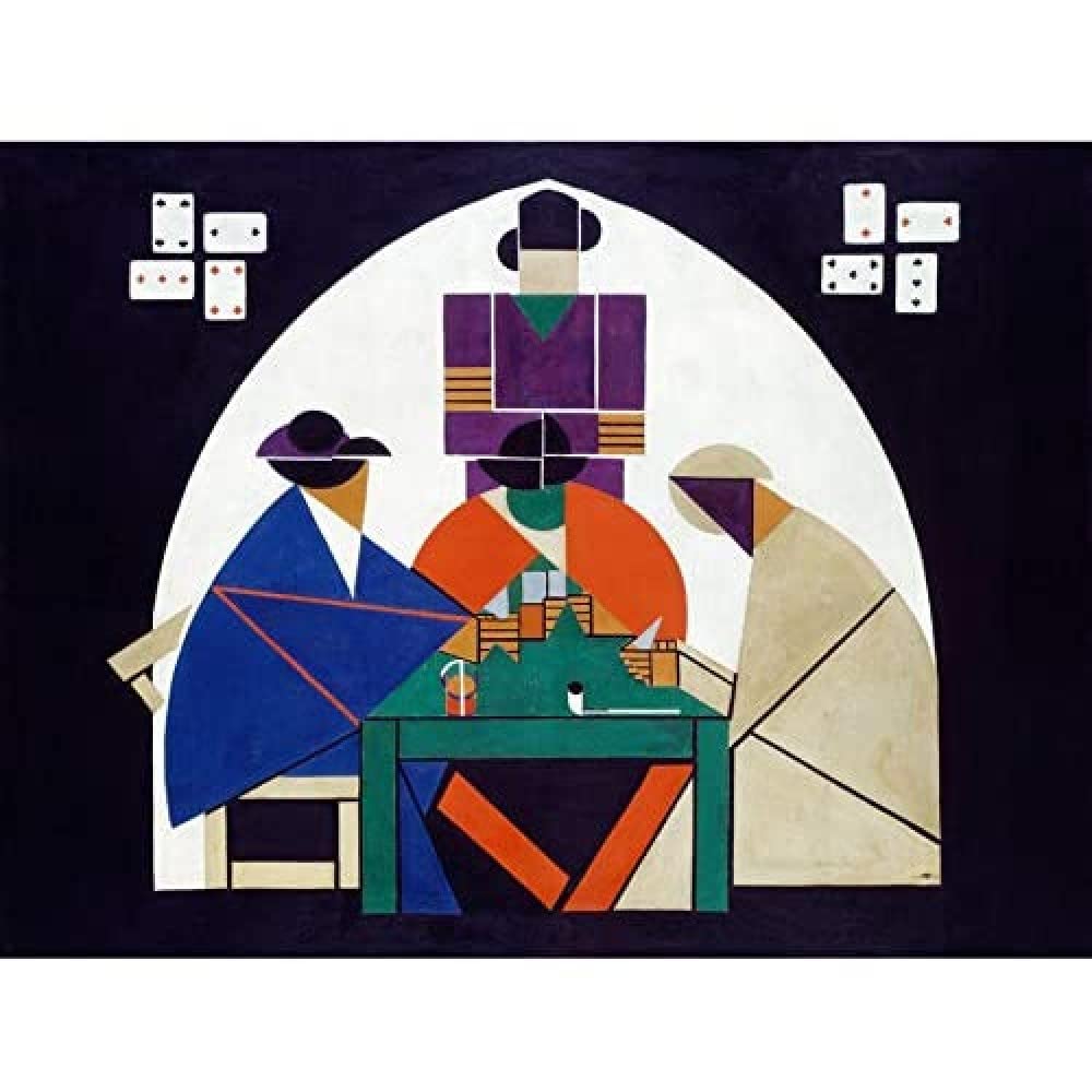 Wee Blue Coo Theo Van Doesburg Card Players Art Print Canvas Premium Wall Decor Poster Mural
