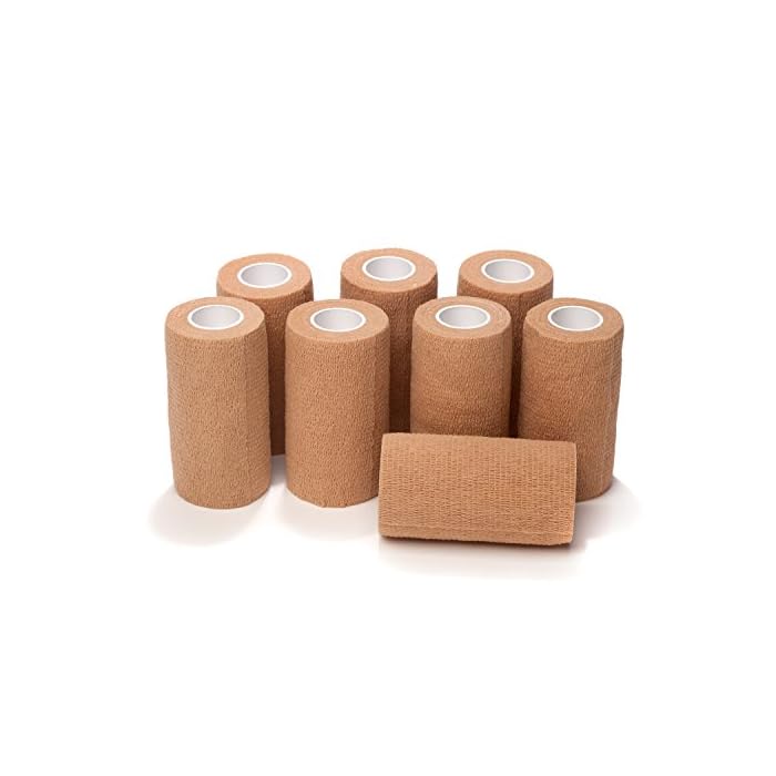 Self Adhering Bandage Wrap | 3 Inch by 5 Yards Non Woven Self Adhesive Bandage Wrap | Brown Athletic Tape for Wrist…