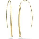Sterling Silver Polished Linear Threader Drop Earrings