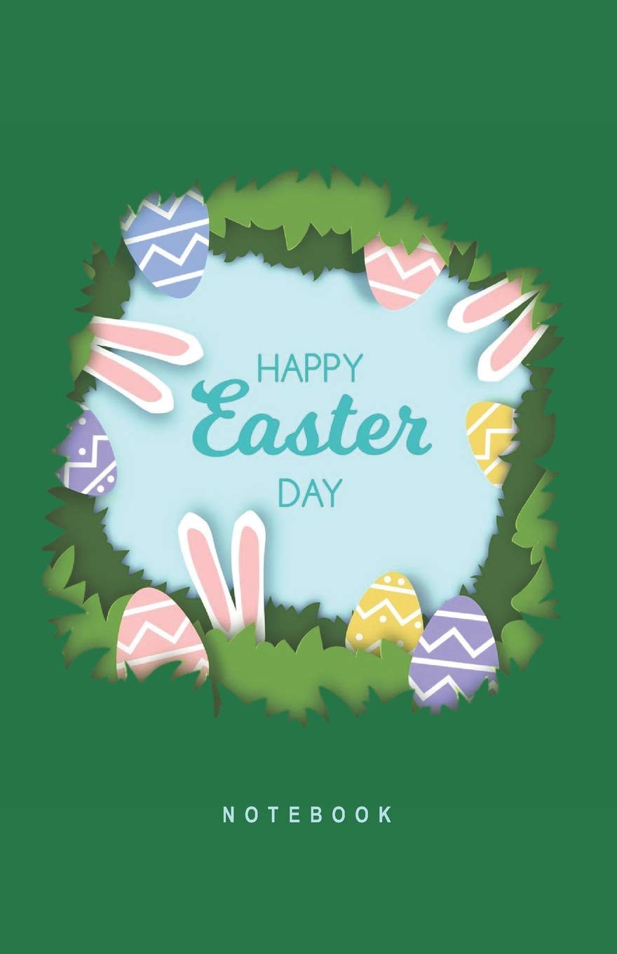 Happy Easter Day Notebook Modern Design Paper Cut Like Easter