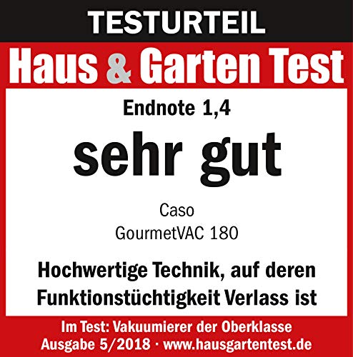 CASO GourmetVAC 180 - Vakuumierer - doppelte Schweißnaht - Kolbenpumpe (9L/min) und kraftvoller Motor… – Bild 3