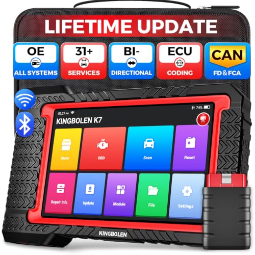 KINGBOLEN K7 Valise Diagnostic Auto Multimarque, OBD2 Diagnostic Français pour système Complet avec 31+ Service, ECU Coding, Contrôle Bidirectionnel, CANFD, Mises à Jour gratuites à Vie