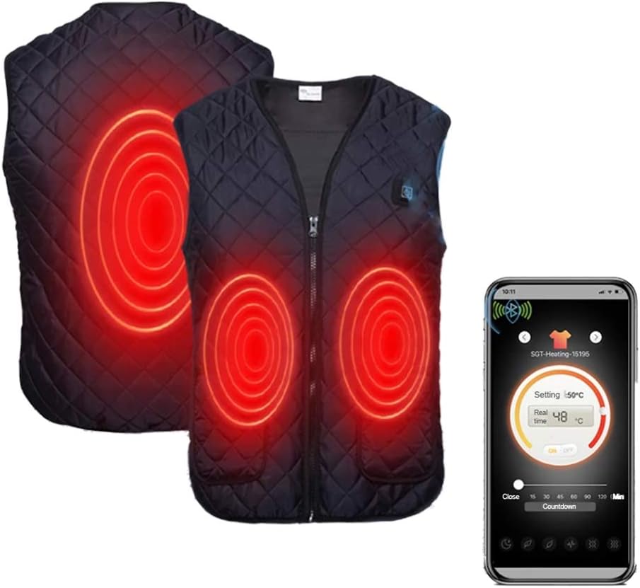 USB Electric Heated Vest Bluetooth App Control Heating Vest Winter