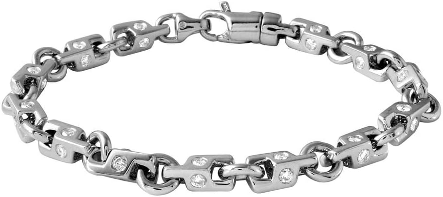 14K White Gold Round Bracelet (3.82 ctw, K Color, I2 Clarity)