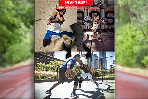 Knee Brace Compression Sleeve with 2 Support Straps for Meniscus Tear, Arthritis, ACL, Running Recovery for Men & Women (Black, Medium)