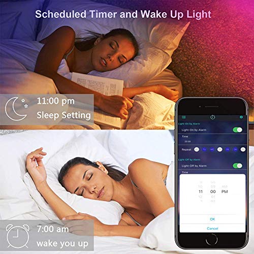 39.42FT/12m LED Strip Lights Flexible Strip Light with Bluetooth Controller Changing Tape Lights kit with LED Sync to Music for TV, Bedroom, Kitchen Under Counter, Under Bed Lighting (3×4M)