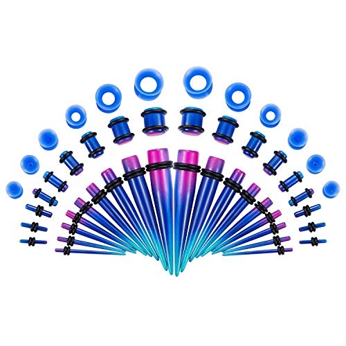 JDXN Acrylic Ear Stretching Kit Tapers Plugs Silicone Tunnels Gauges