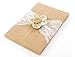 Rustic Wedding Guest Book Made of Burlap and Lace - Includes Burlap Pen Holder and Silver Pen - 120 Lined Pages for Guest Thoughts - Comes in Gift Box (Petal Flower)