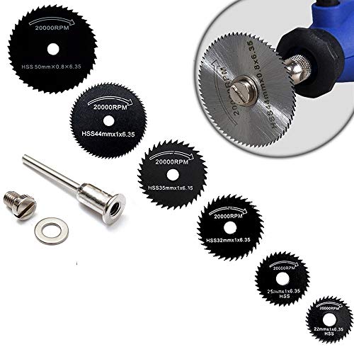 6pcs 1/8" HSS High Speed Steel Circular Saw Blades For Dremel Fordom Drills Rotary Tool W/Shank by Lukcase ... - Thumbnail 4