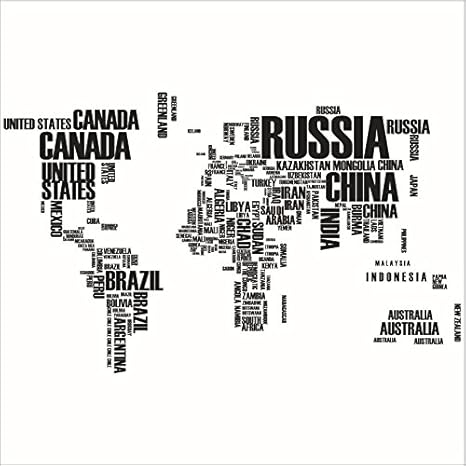 Amazon Happy Deocation クリエイティブな英語の言葉世界地図ウォールデカールステッカー ビニール製テレビウォールホームデカール 高さ 45 5インチx幅75インチ ウォールステッカー オンライン通販