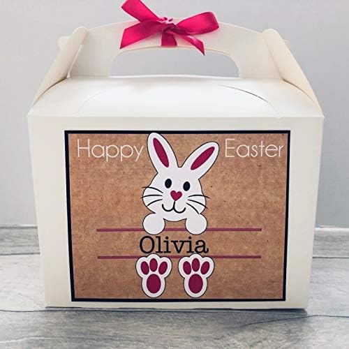 Personalised Easter Activity Gift Box, Present, Basket, Hamper, Easter Egg Hunt (Red)