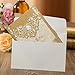 Gold Fortune Paper Laser Cut Wedding Baby Shower Invitation Cards with Flower Hollow Favors Invitation Cardstock for Engagement Birthday Graduation (YC072 Brown)