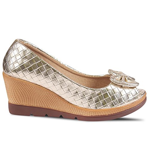 anand archies artificial leather gold ballies for girl's & women's (aa-329-p)