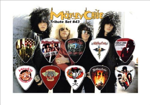 Printed Picks Company Motley Crue Guitar Pick Display - Premium Celluloid Tribute Set
