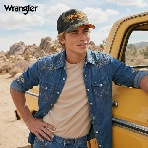 Montana West X Wrangler - Juego de 2 piezas de gorra de béisbol de malla transpirable estructurada con 7 paneles ajustables