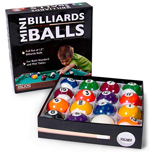 Mini Pool Balls | 1.5" Balls Fit Tabletop & Freestanding Miniature Billiards Tables | Real Resin Balls Perform Like Full Size Balls - Thumbnail 4