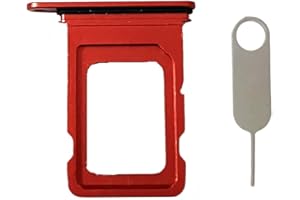 Sim Card Tray Slot Holder Replacement Part for iPhone 13, Incl Card Ejector pin (Red)