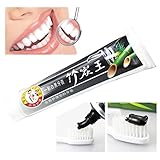Bamboo Charcoal Teeth Whitening Toothpaste - SMYTShop Best Natural Black Tooth Paste Kit Reduce Oral Disease - 105g