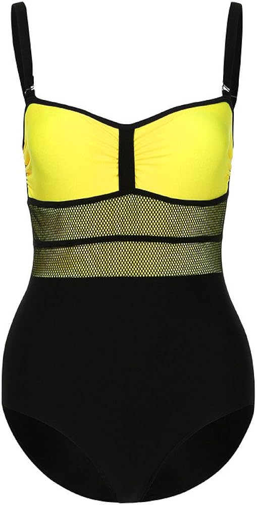 ONEW Badeanzug Damen Einteiler - V-Ausschnitt Mit Push Up & Bauchweg Design