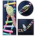 LITTLEGRASS 12 Steps Bird Toys 31 inch Wood Bird Ladder, Step Parrot Ladder Swing Bridge,Bird Cage Accessories Decorative Flexible Cage Wooden Rainbow Toy Parakeet Birdcage Training