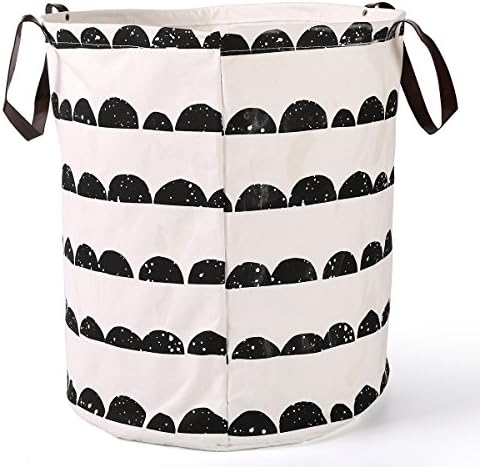 Canvas Toy Storage, Kid's Nursery Organizer Semicircle Basket with Handle for Kids Toys,Book,Baby Clothing