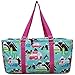 NGIL Extra Large Utility Tote Reusable Grocery Bag Oversized Collapsible for Groceries, Storage, Picnic, Beach (Happy Camper-hot Pink)