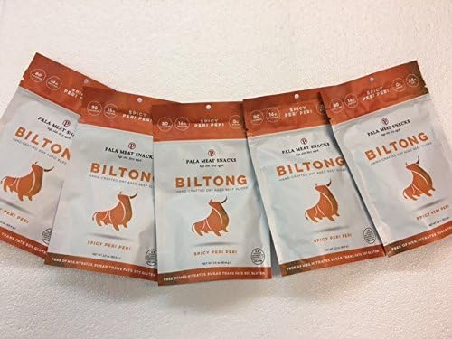 5 Pack Beef Biltong Spicy Peri-Peri Flavor - Hormone and GMO-FREE