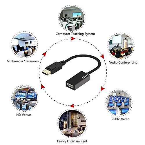 LinkS Gold Plated DP To HDMI Adapter,Display Port To HDMI Male To Female Cable/Cord For Lenovo Dell HP Laptop To TV Cable