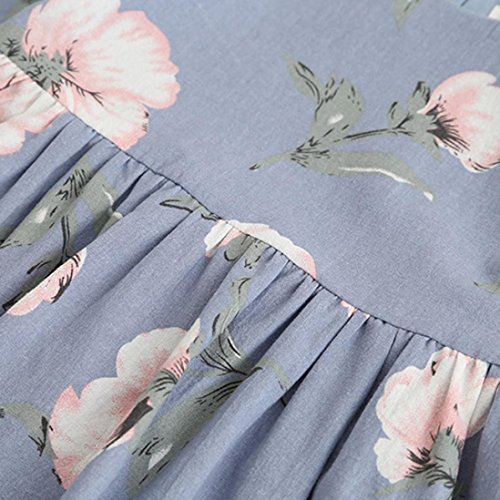 Sunbona Toddler Baby Girls Princess Cute Autumn Long Sleeve Dress Party Wedding Outfits Cloths (3T(2~3years), Light Blue) - Thumbnail 4