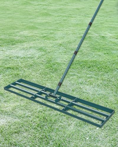 Signstek Lawn Squeegee [114 x 25 cm] with 1.98 m Handle - Robust Levelling Rake and Leveling Tool for Precise Lawn Care - Versatile in Garden, Yard and Golf Course