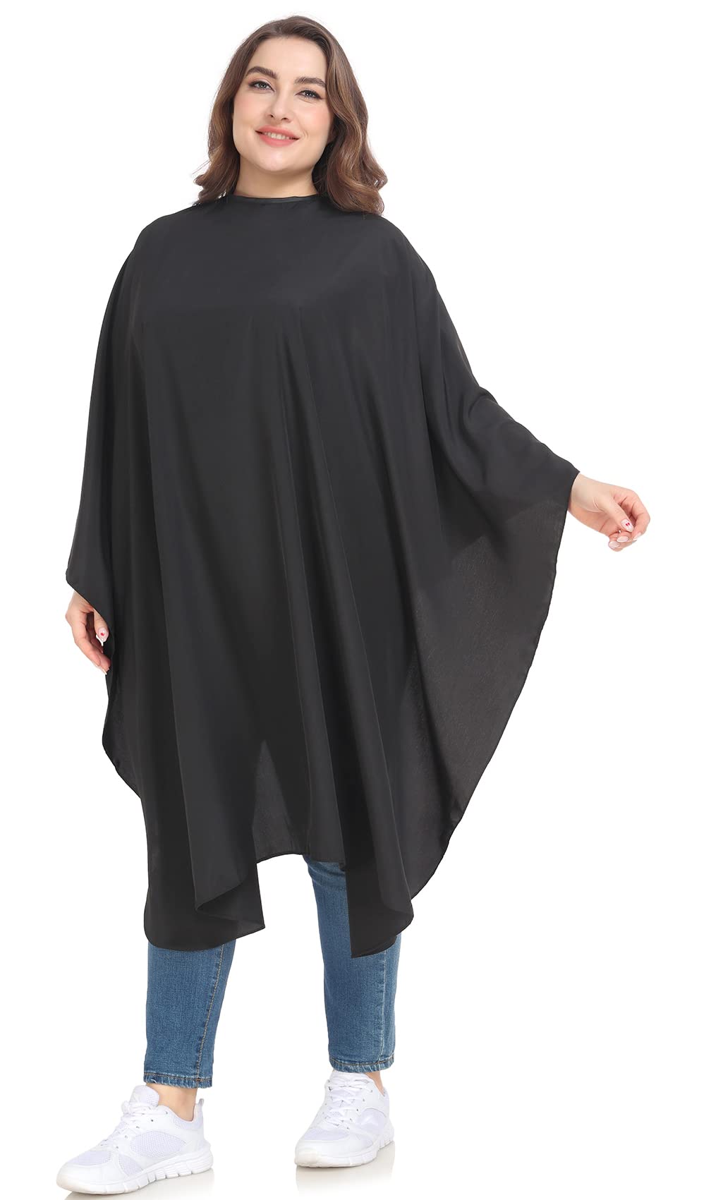 PERFEHAIR Barber Cape - Hairdressing Hair Cutting Gown with Snap Closures, Soft & Lightweight Hairdresser Haircut Barbering Cape, for Men & Women, Super Silky Smooth