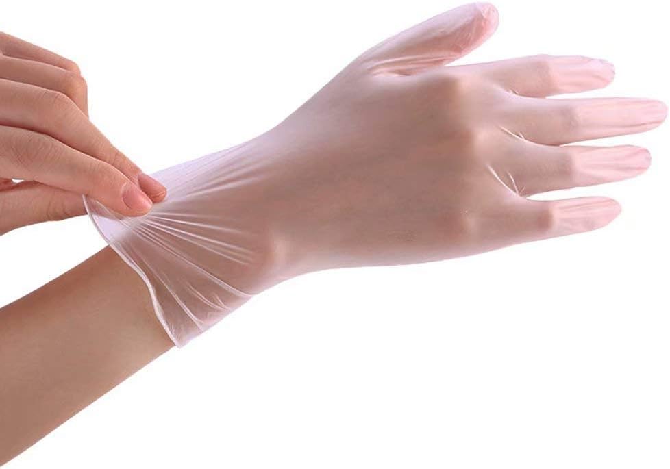 Vinyl Disposable Clear Gloves 100 pcs-Powder Free Latex Free High Density Safety Protective Gloves for Kitchen Cooking Cleaning Safety Food Handling