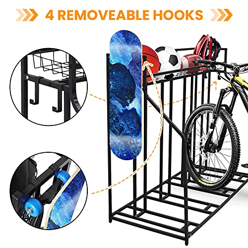 sanheshun Garage Bike Rack, 4 Bicycle Organizer Bike Floor Stand for