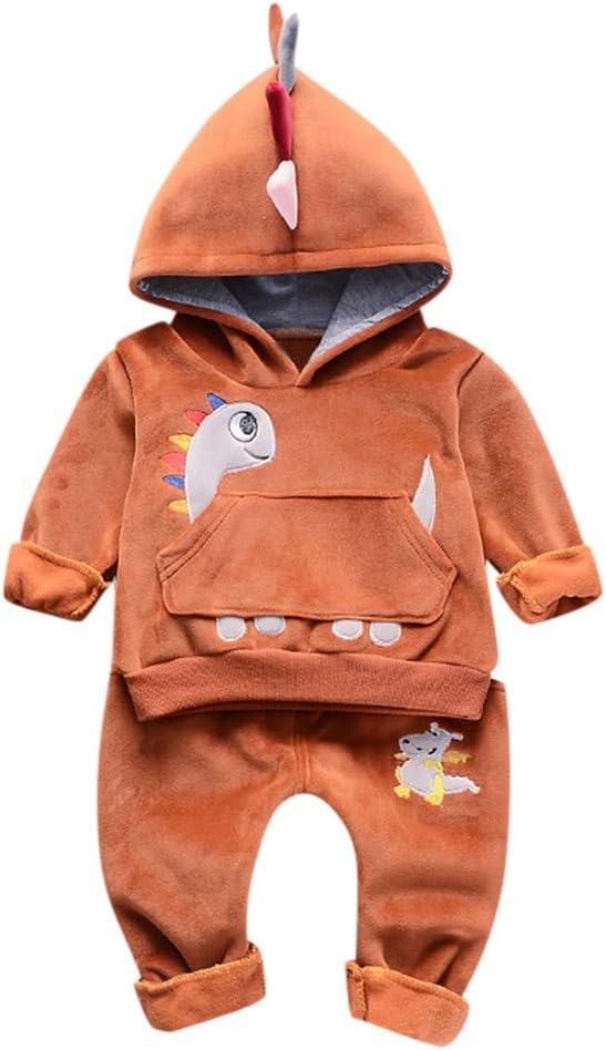 Sharemen Baby Boy Girl Long Sleeve Hoodie Tops Sweatsuit Pants Headband