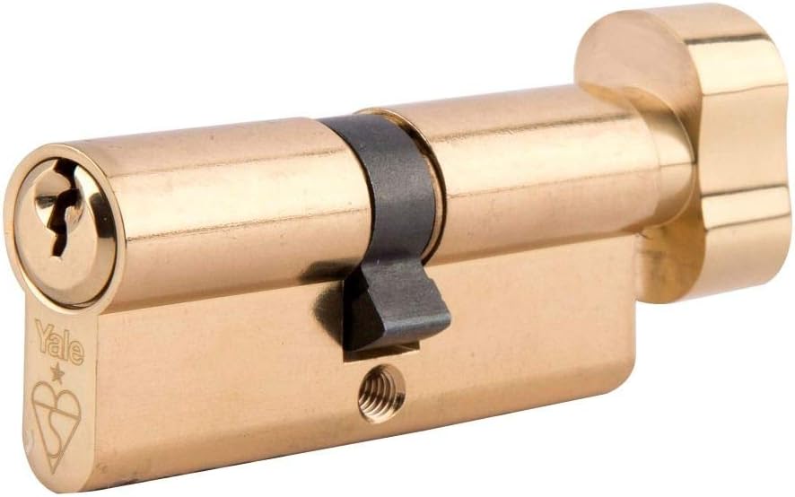Yale KMT3030-PB Euro Thumbturn 1 Star Kitemarked Cylinder, 3 Keys Supplied, High Security, Boxed