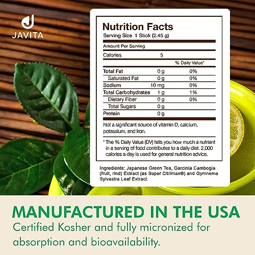 Lean + Green, Premium, 100% Japanese Matcha Green Tea, Garcinia Cambogia (as Super Citrimax) & Gymnema Sylvestre, for Weight Management, Appetite Control 24 ct - 1 Box, Javita
