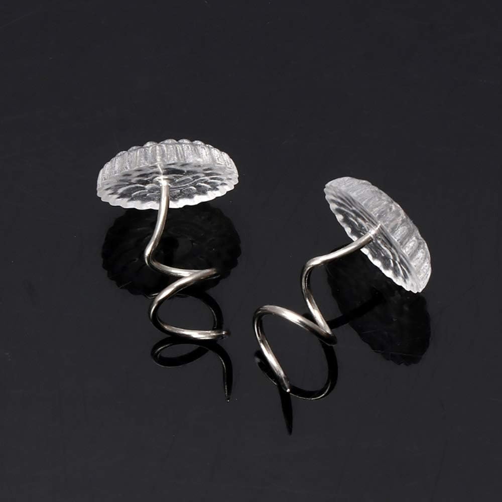 Joyhey 20 Pcs Upholstery Twist Pins Clear Heads Bed Skirt Pins for Slipcovers and Bedskirts -