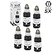 LD © Compatible Epson 664 / T664 / T664120 Set of 5 Black Ink Bottles for use in Expression ET-2500, ET-2550, ET-2600, ET-2650 & WorkForce ET-16500, ET-4500, ET-4550