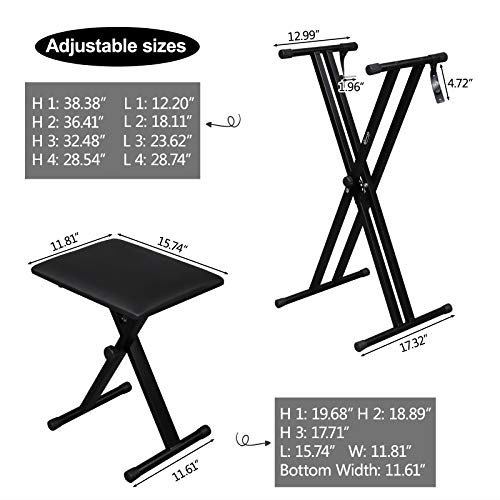 ShowMaven Heavy Duty Keyboard Stand and Bench, DoubleX Style