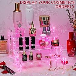 Acrylic Riser Display Stand, Clear 4 Tier Shelf For